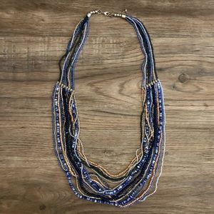 Blue Beaded Collar Necklace